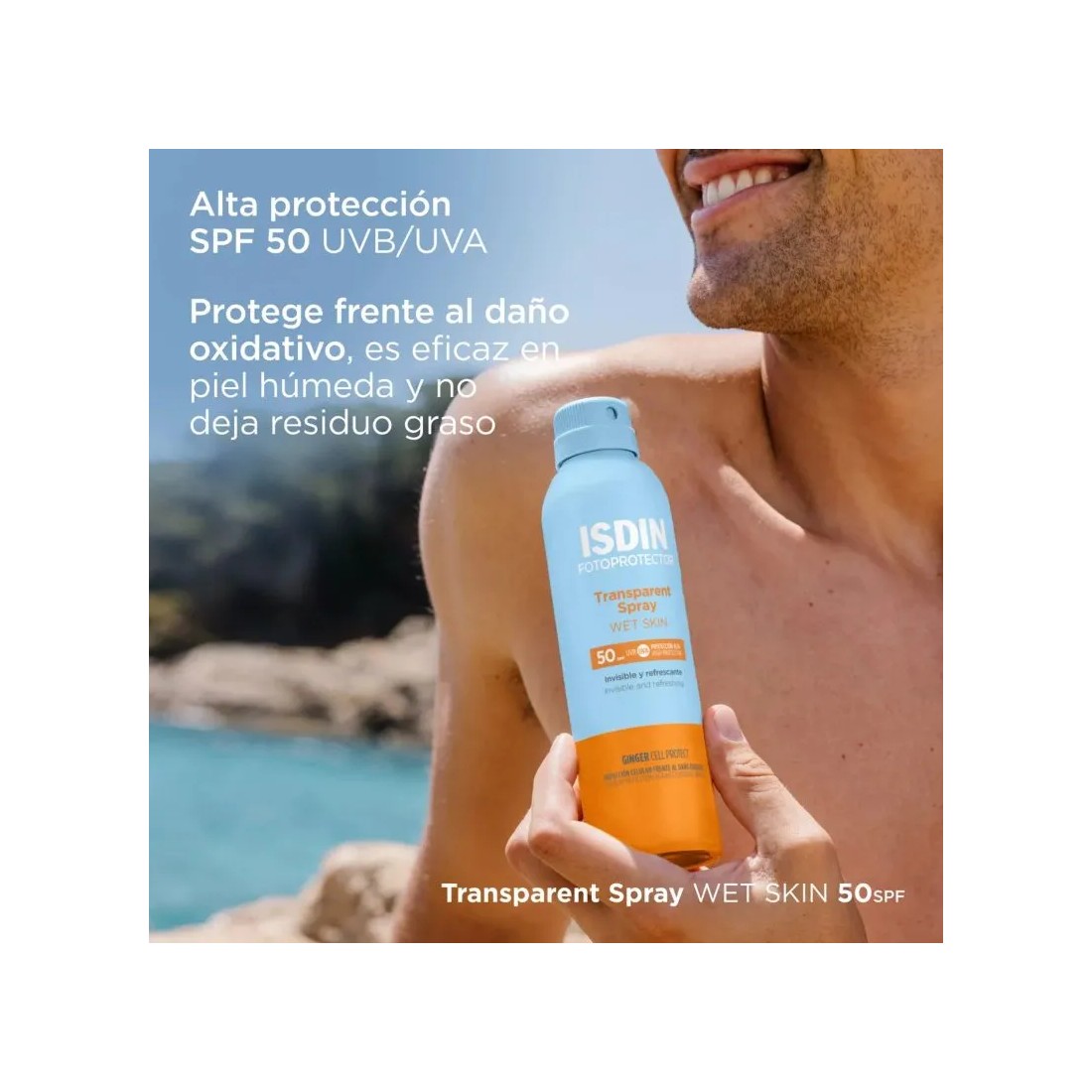 Isdin Fotoprotector Transparent Spray Wet Skin SPF50 250 Ml beneficios