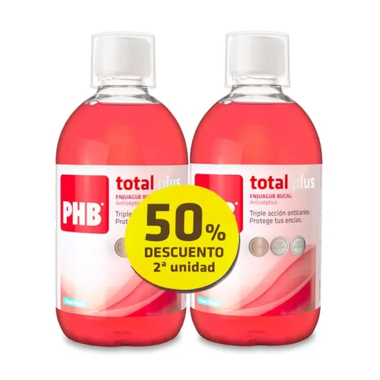 PHB Duplo Enjuague Bucal Total Plus 2x500 Ml