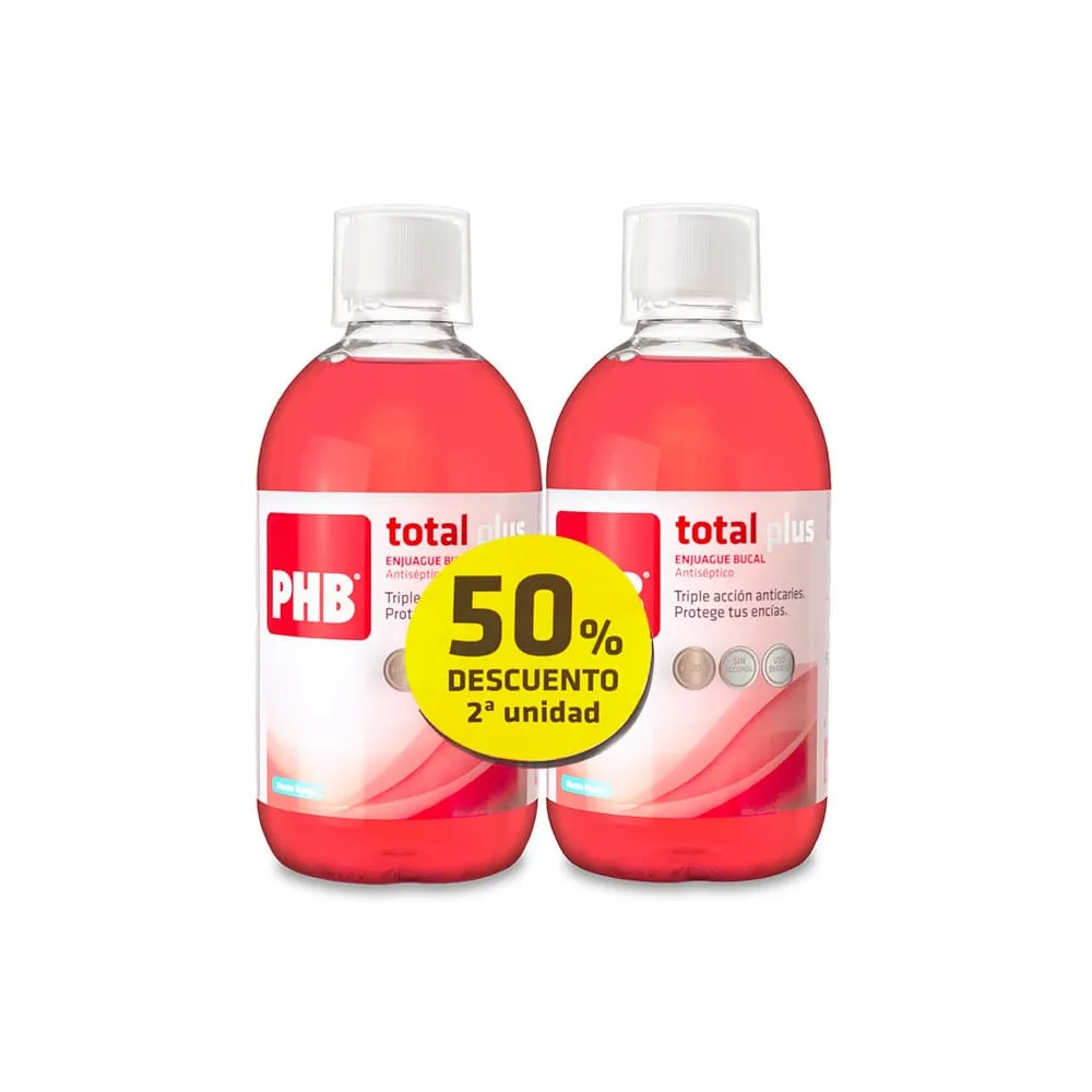 PHB Duplo Enjuague Bucal Total Plus 2x500 Ml