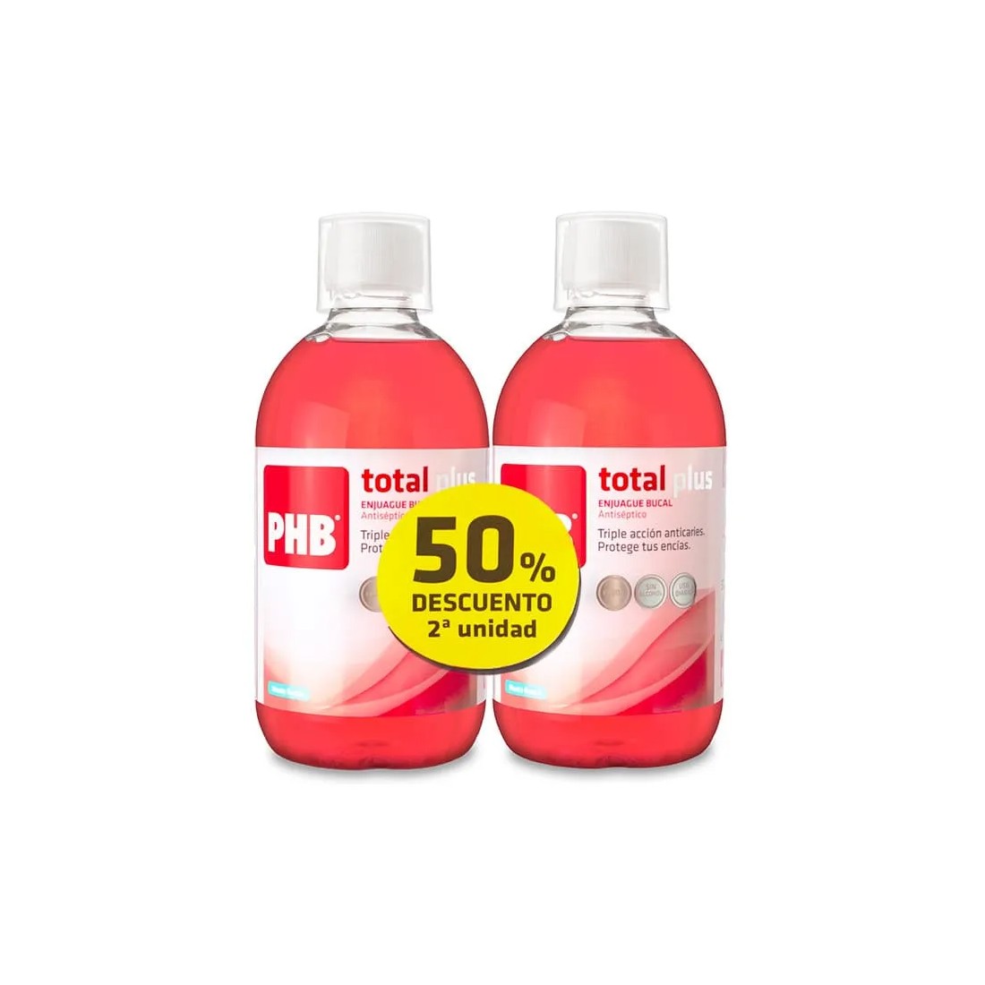 PHB Duplo Enjuague Bucal Total Plus 2x500 Ml