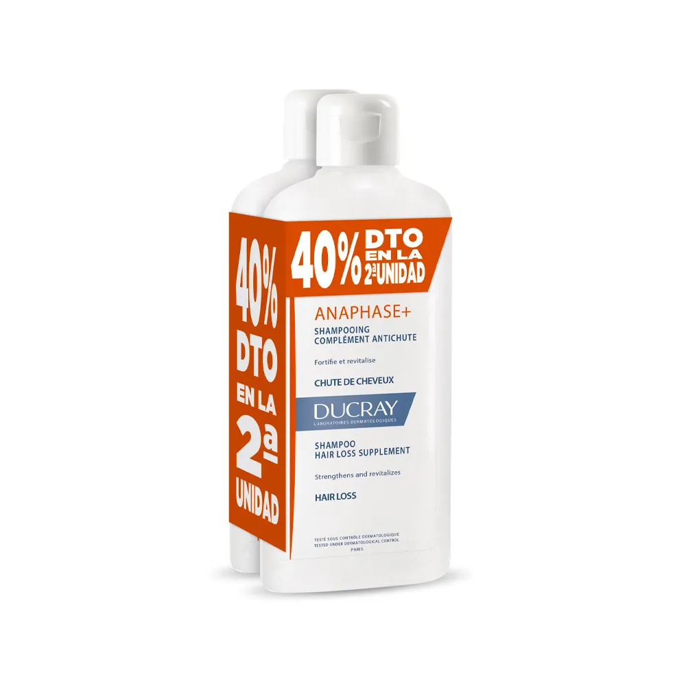 Ducray Anaphase+ Champú Complemento Anticaída Capilar 2x400 Ml