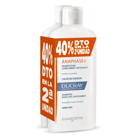 Ducray Anaphase+ Champú Complemento Anticaída Capilar 2x400 Ml