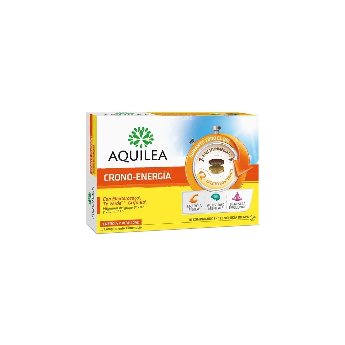 Uriach Aquilea Crono-Energía 30 Comprimidos | Masparafarmacia