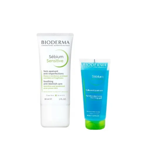 Bioderma Sebium Sensitive 30Ml + Sebium Gel Moussant 100Ml individuales