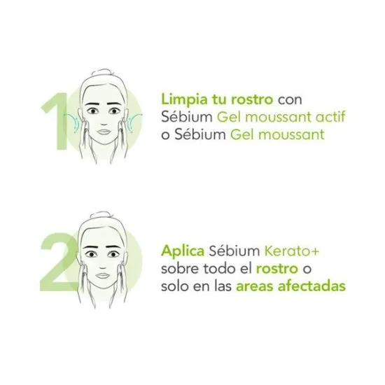 Bioderma Pack Antiacné Sebium Actif 200Ml + Sebium Kerato 30Ml aplicación