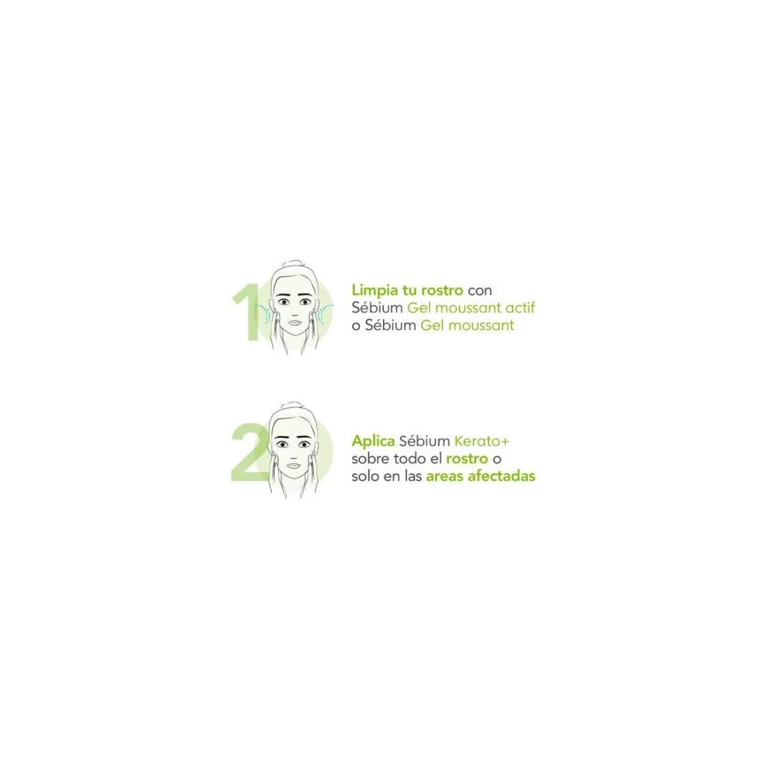Bioderma Pack Antiacné Sebium Actif 200Ml + Sebium Kerato 30Ml aplicación