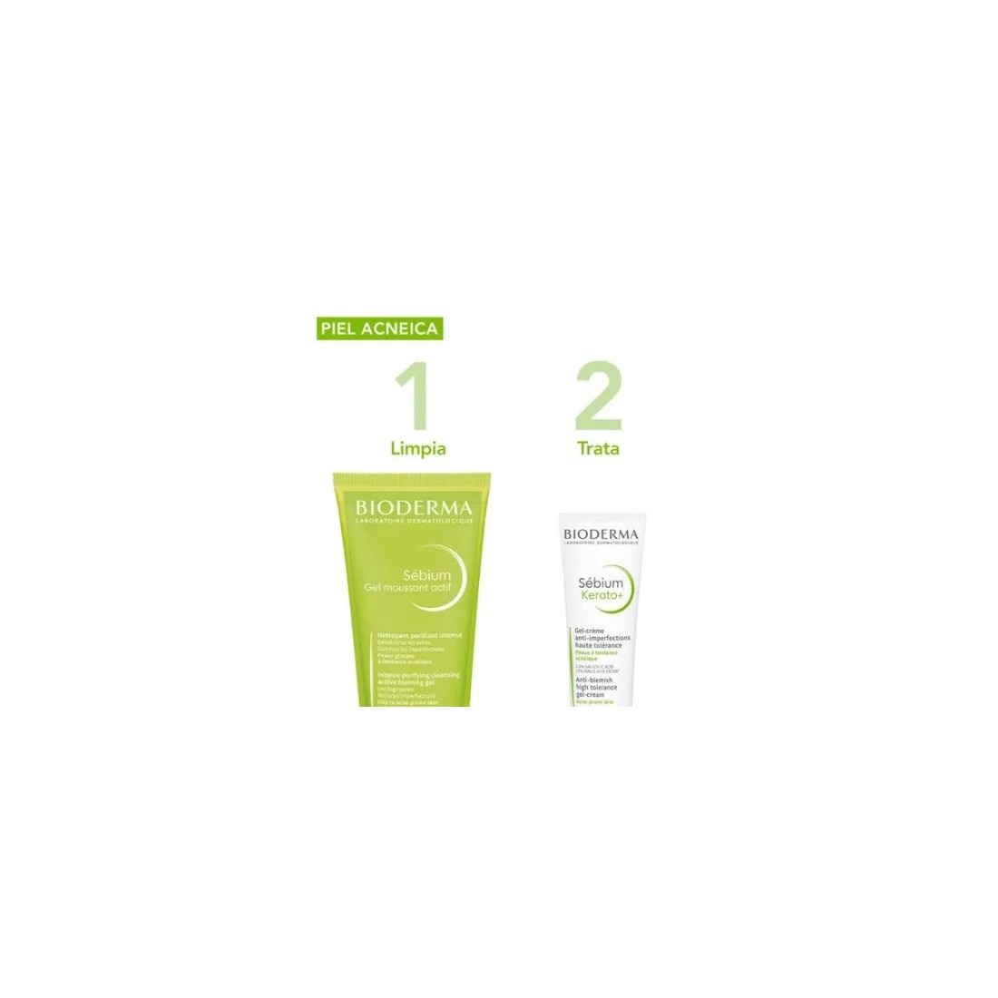 Bioderma Pack Antiacné Sebium Actif 200Ml + Sebium Kerato 30Ml cómo usar