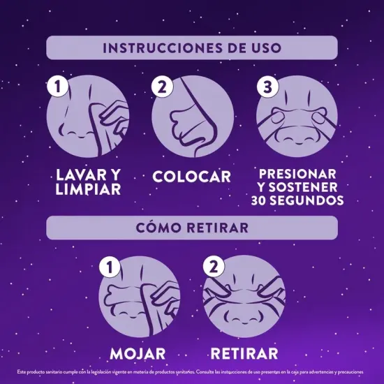 Vicks Zzzquil Sueño 10 Tiras Nasales cómo usar