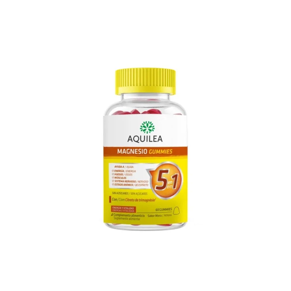 Uriach Aquilea Magnesio 60 Gummies Sabor Mora | Masparafarmacia