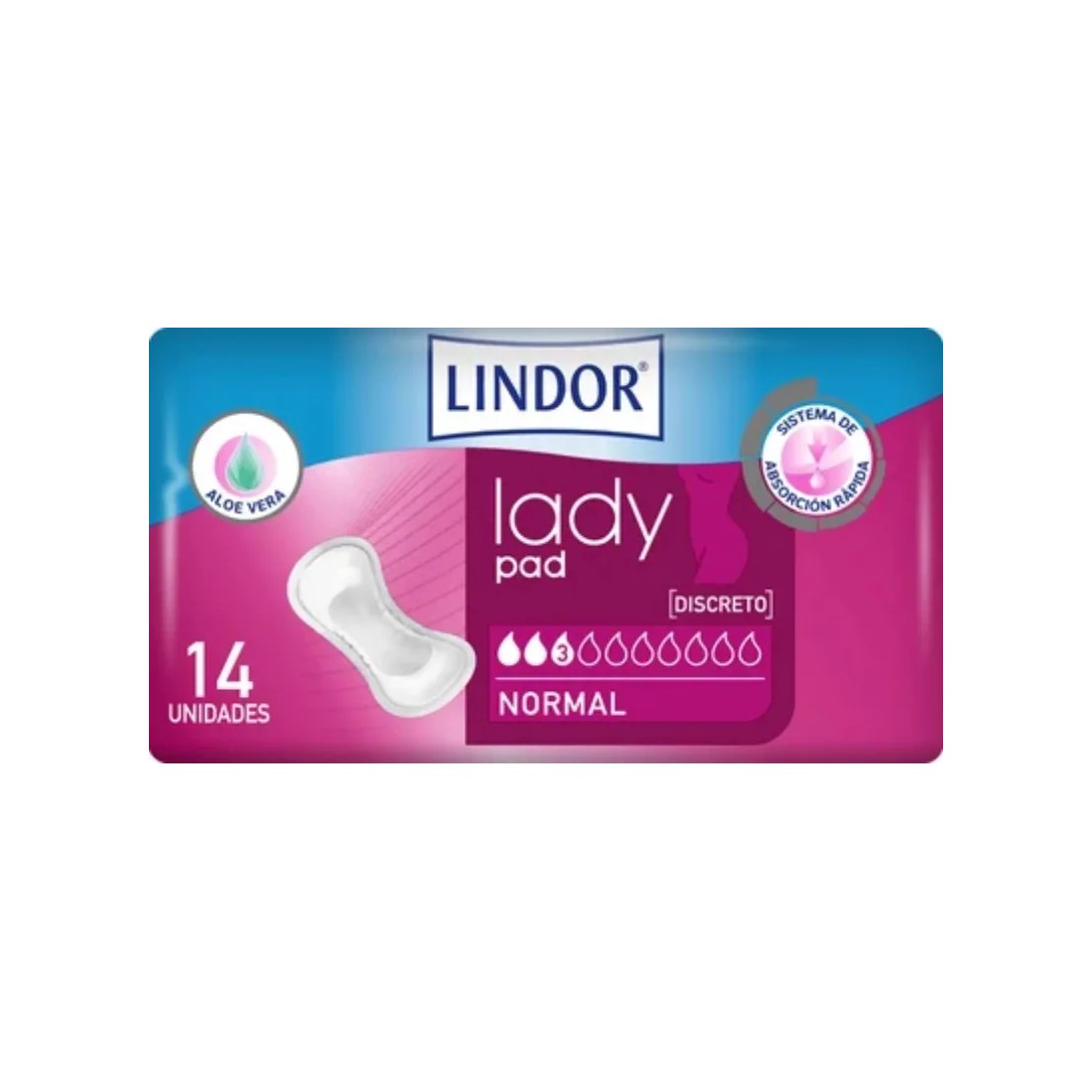 Lindor Compresas Lady Normal 3 Gotas 14uds | Masparafarmacia