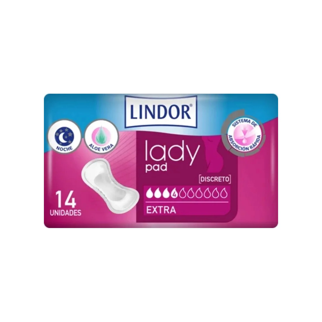Lindor Compresas Lady Extra 4 Gotas 14uds | Masparafarmacia