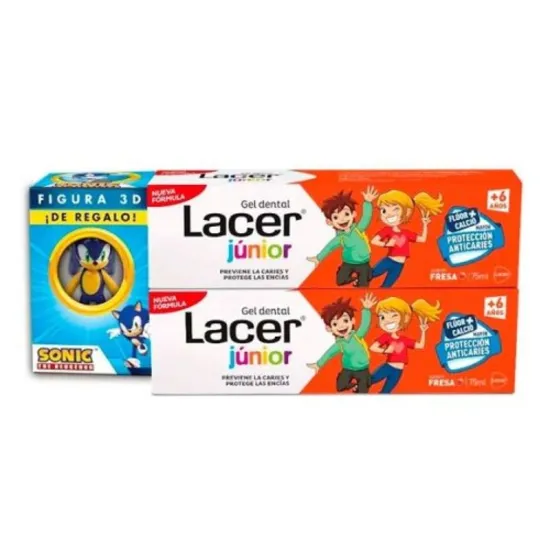 Lacer Junior Gel Dentífrico Fresa Pack 2x75ml