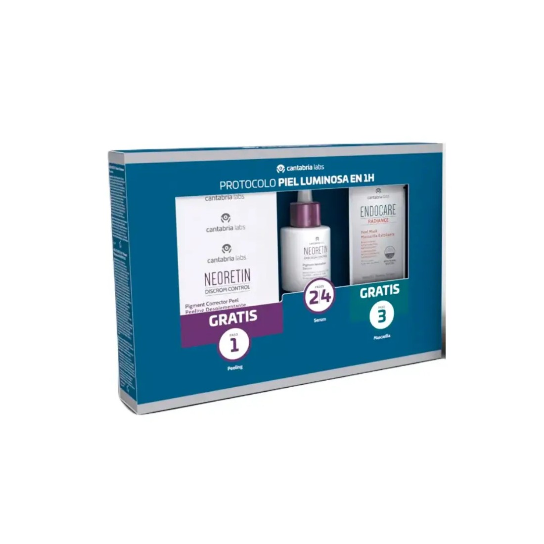 Neoretin PACK Pigment Neutralizer Serum 30 ml + Lightening Peeling 3 discos + Radiance Mascarilla 3 sobres Regalo