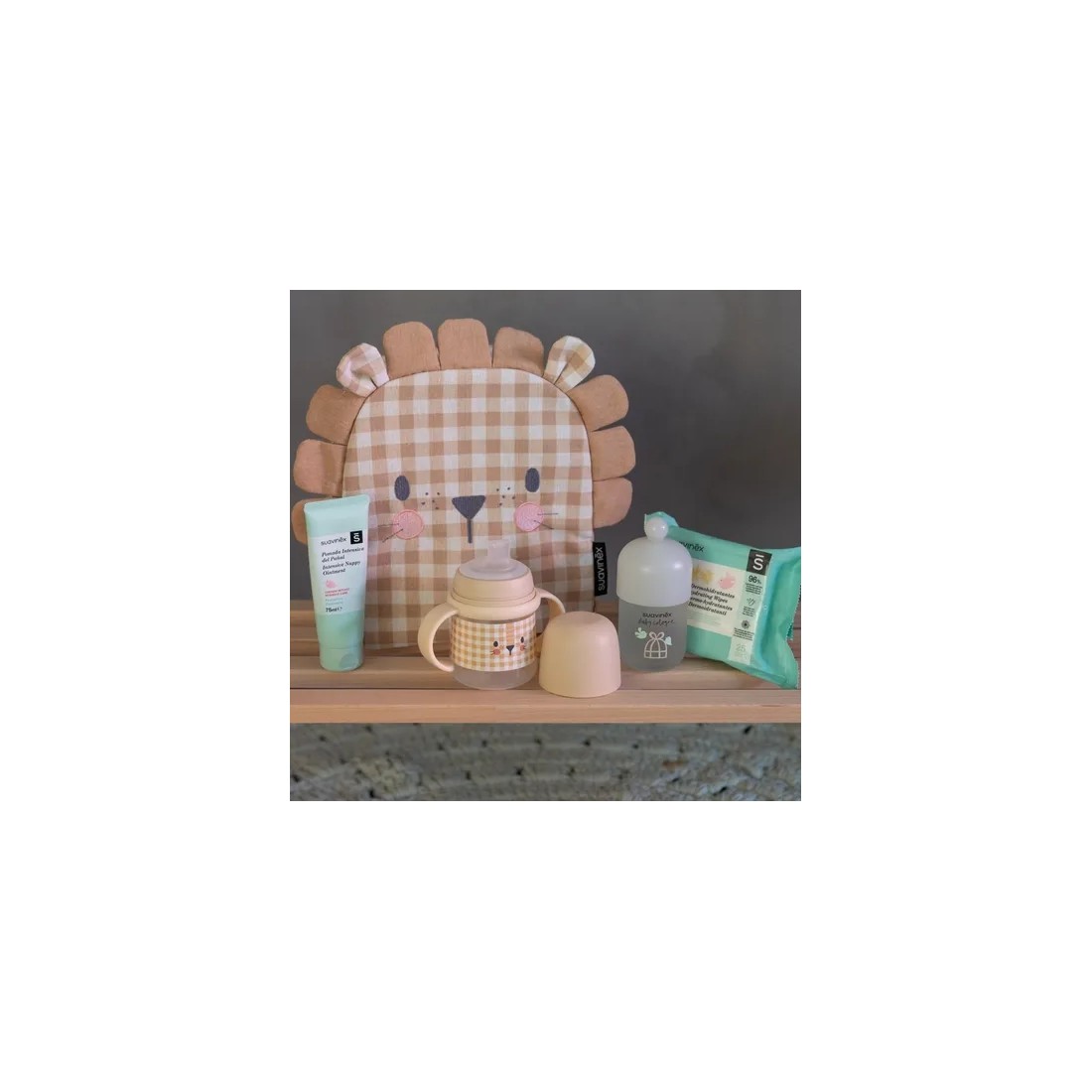 Suavinex Mochila Guardería León Pack Cosmética Niños bodegon