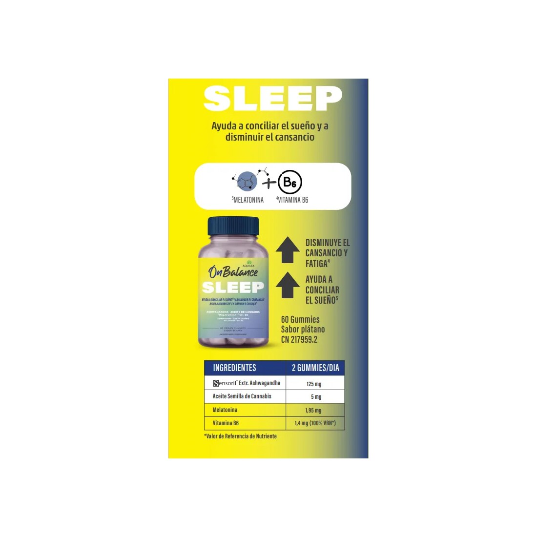 Aquilea OnBalance Sleep 60 Gummies Sabor Frutos del Bosque beneficios