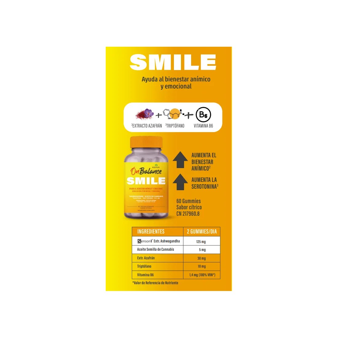 Aquilea OnBalance Smile 60 Gummies Sabor Cítrico beneficios