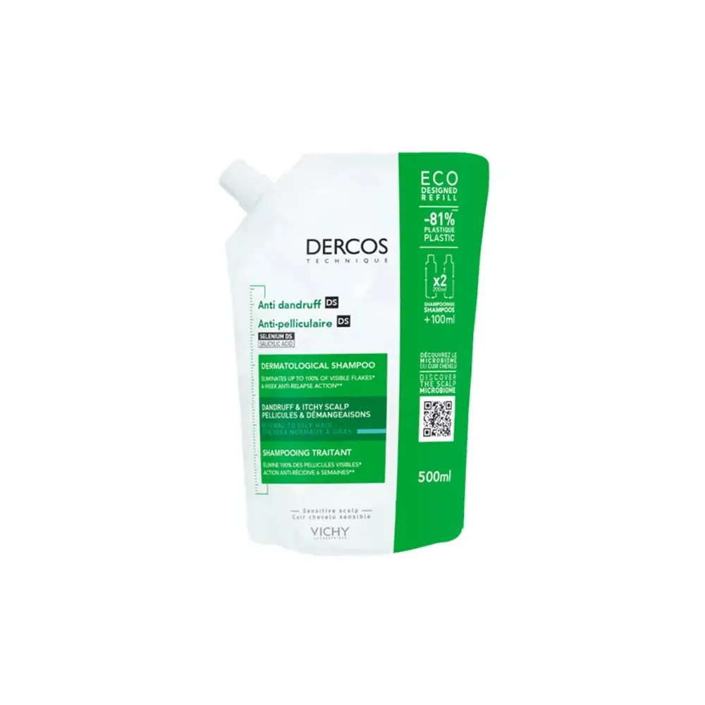 Vichy Dercos Champú Anticaspa Pelo Normal Seco ECOREFILL 500 ml