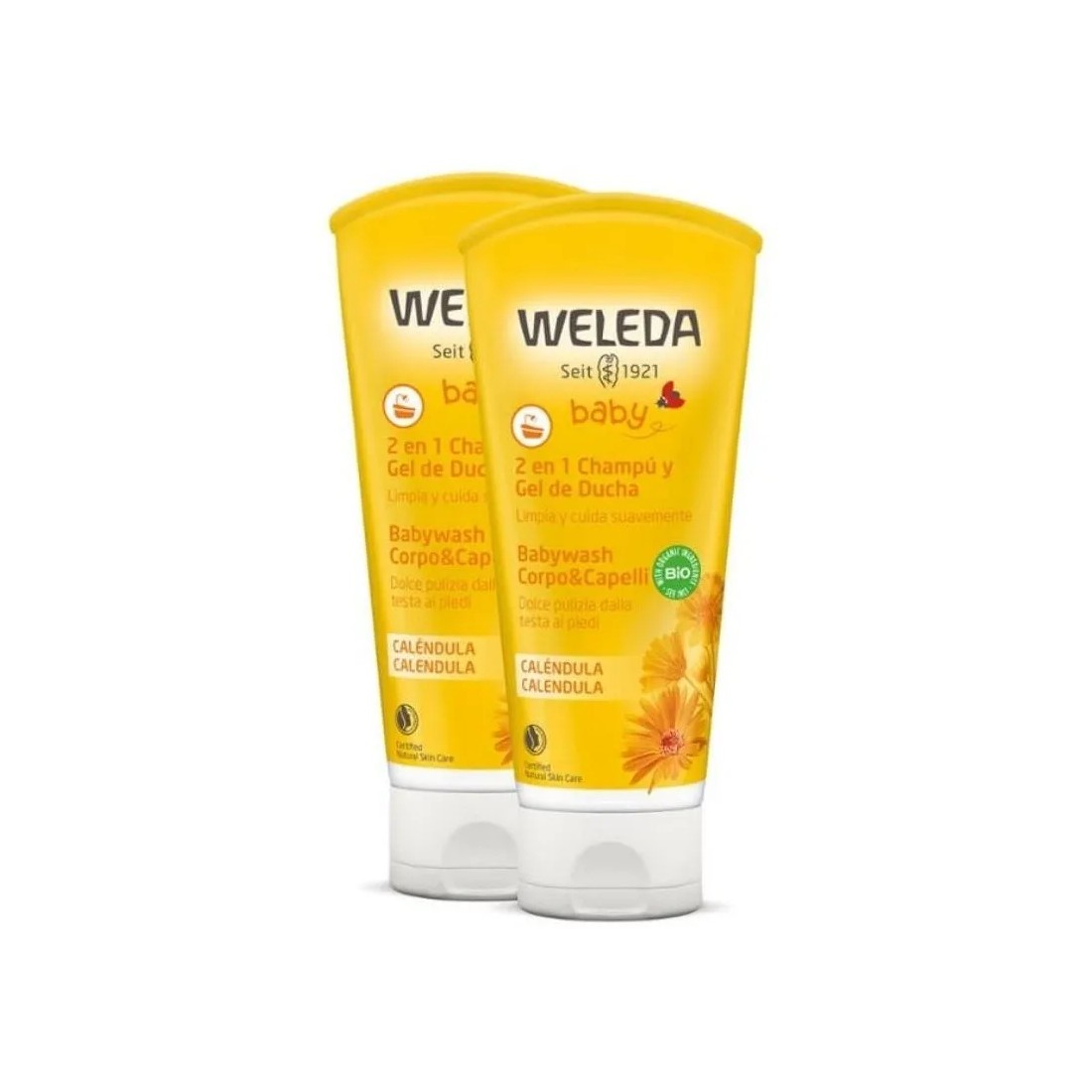 Weleda Baby 2 en 1 Champú y Gel De Ducha Caléndula Bebe Duplo 2x200 Ml