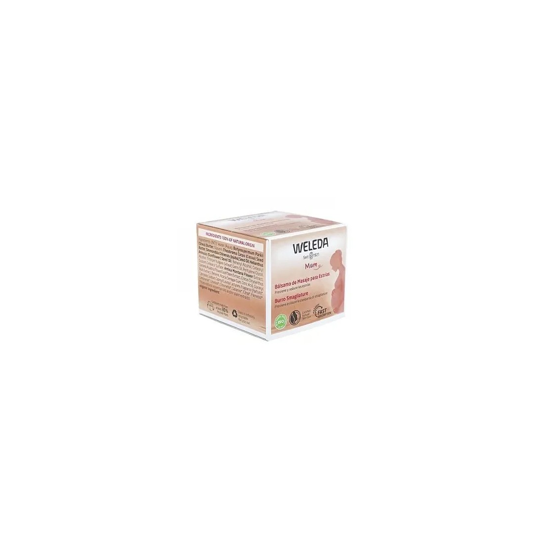 Weleda Mum Bálsamo de Masaje para Estrías 150 Ml caja