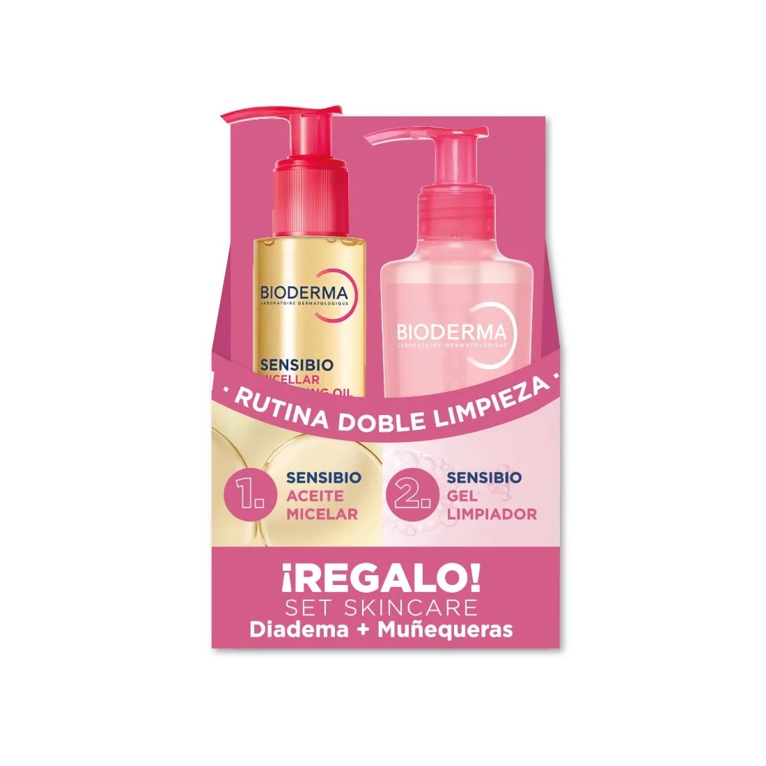 Bioderma PACK Rutina Belleza Sensibio Aceite Micelar Limpiador 150 Ml + Sensibio Gel Moussant 200 Ml + REGALO Set
