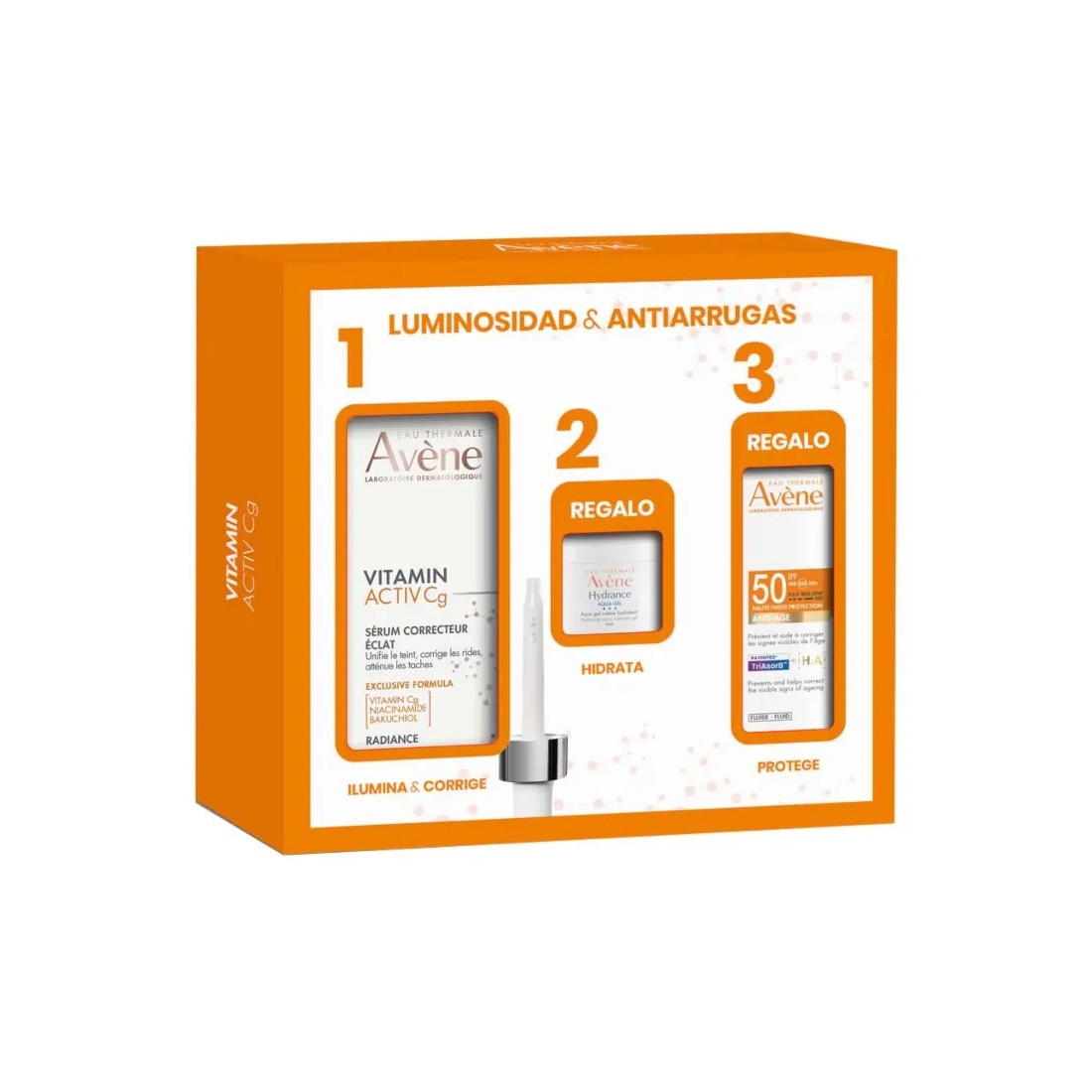 Avene PACK Vitamin Activ Cg Sérum Luminosidad Corrector 30 Ml + Crema Regeneradora + Fotoprotección Regalo