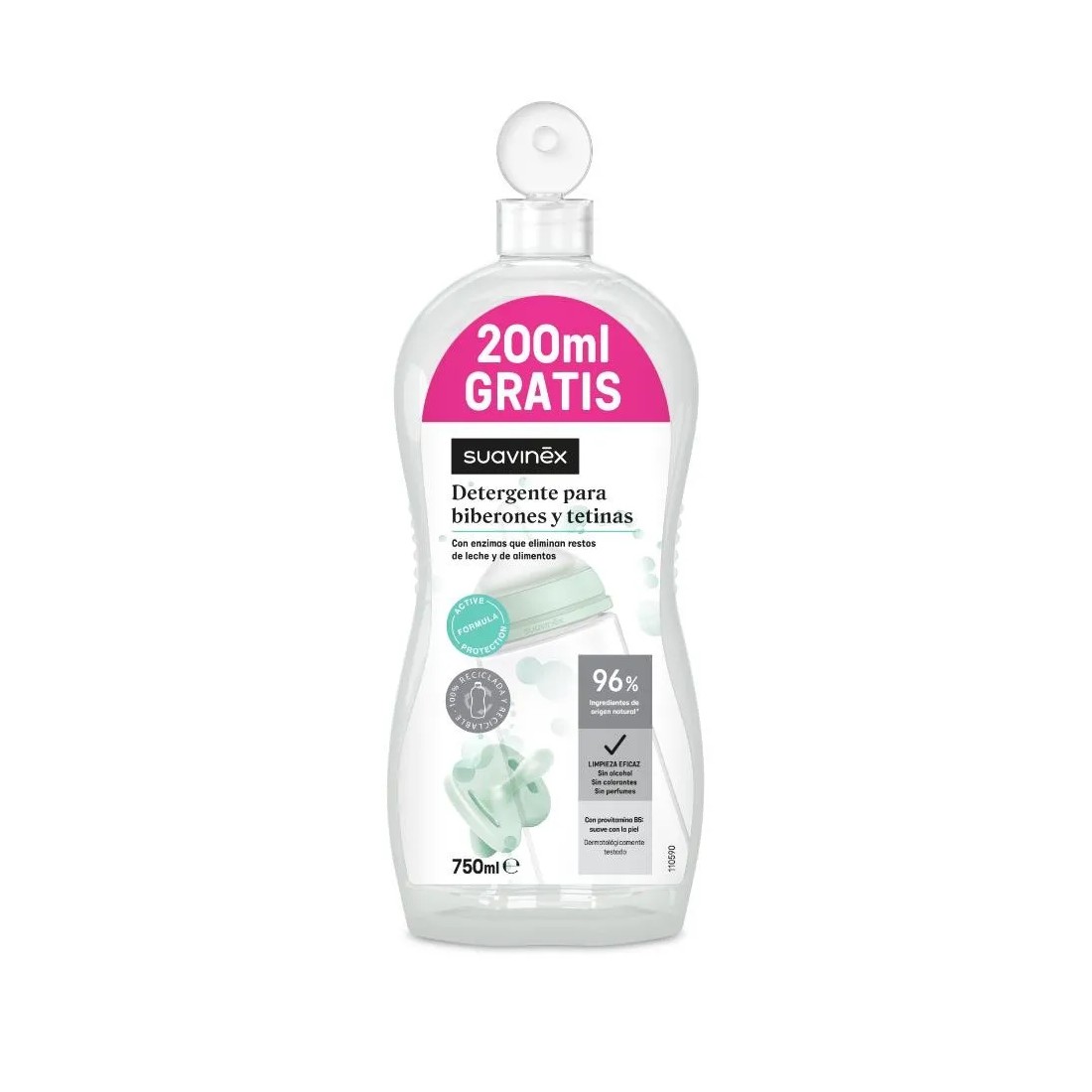 Compra Suavinex Detergente Biberones y Tetina 550 Ml + 200 Ml Gratis al mejor precio | Más Parafarmacia