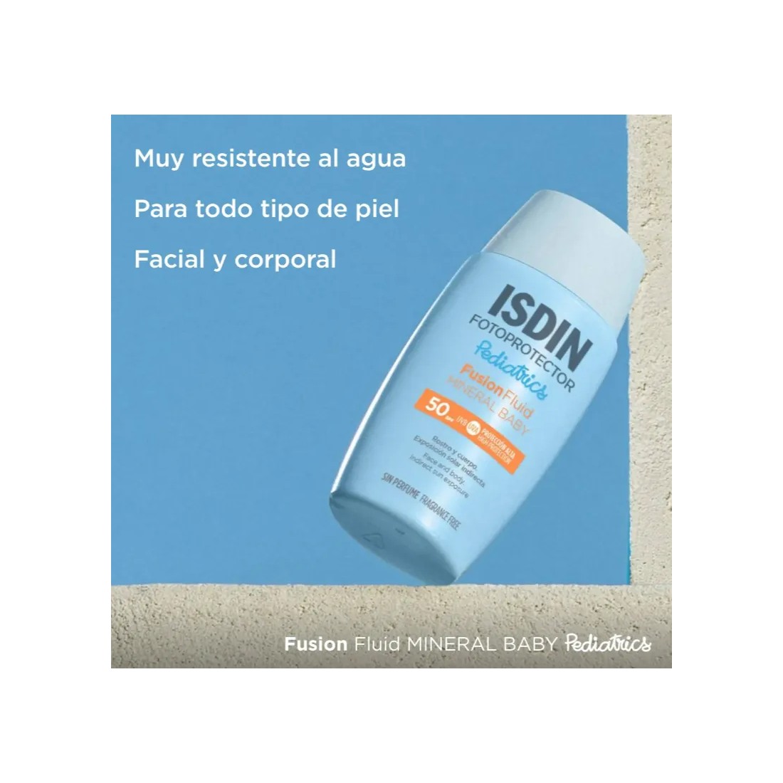 Isdin Pediatrics Fotoprotector Fusion Fluid Mineral Baby SPF50+ 50 Ml muy resistenet al agua