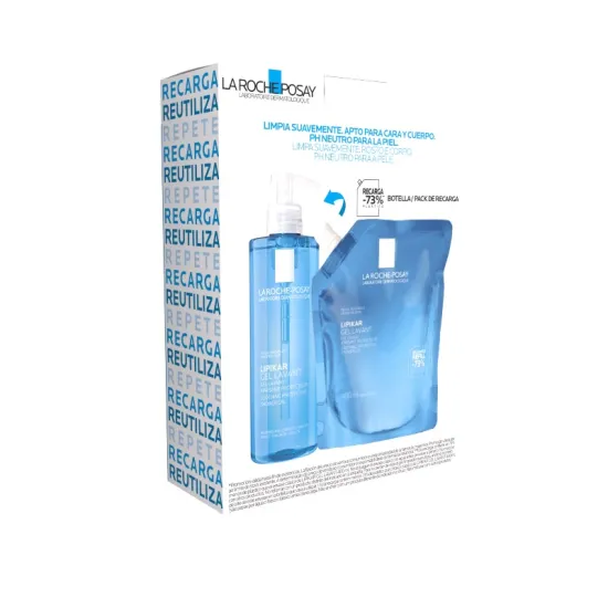 La Roche Posay Pack Eco-Ahorro Lipikar Gel Lavant 400Ml + REFILL 400 ML reverso