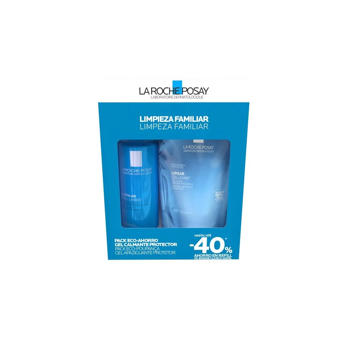 La Roche Posay Pack Eco-Ahorro Lipikar Gel Lavant 400Ml + REFILL 400 ML frontal