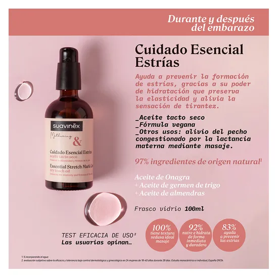 Suavinex Mothering Cuidado Esencial Estrías 100 Ml beneficios