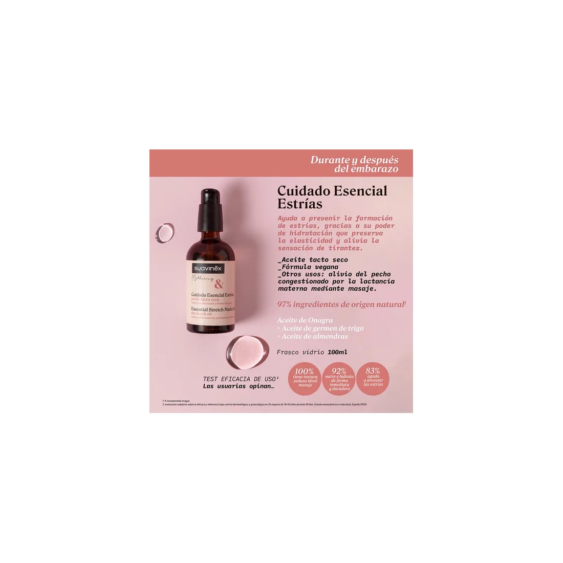 Suavinex Mothering Cuidado Esencial Estrías 100 Ml beneficios
