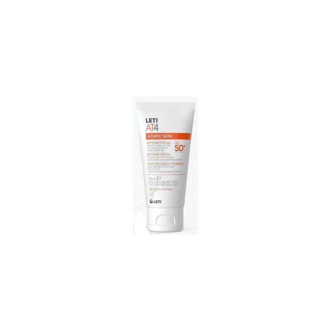 Compra Leti AT4 Defense Facial Atopic Skin Spf 50 + 50 Ml al mejor precio | Más Parafarmacia