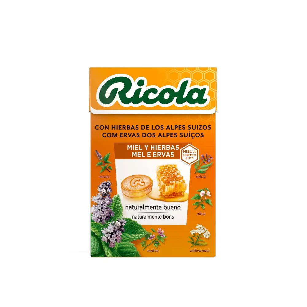 Compra Ricola Miel y Hierbas De Alpes Suizos Caramelos 50 Gramos al mejor precio | Más Parafarmacia
