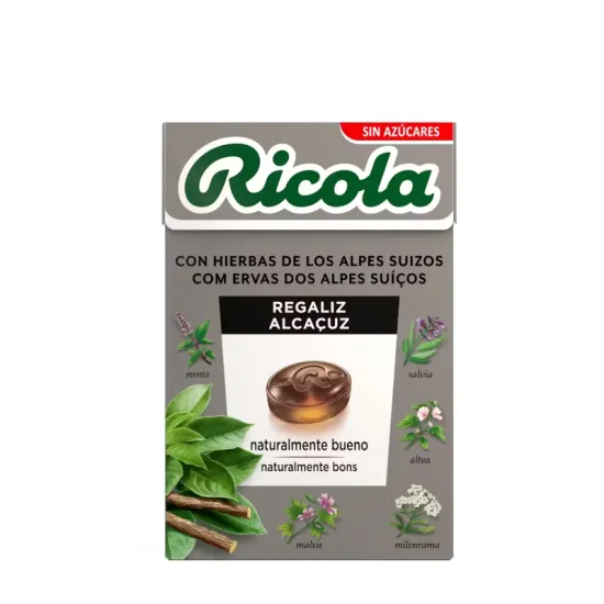 Ricola Regaliz Con Hierbas Alpes Suizos Caramelos Sin Azúcares 50 Gramos