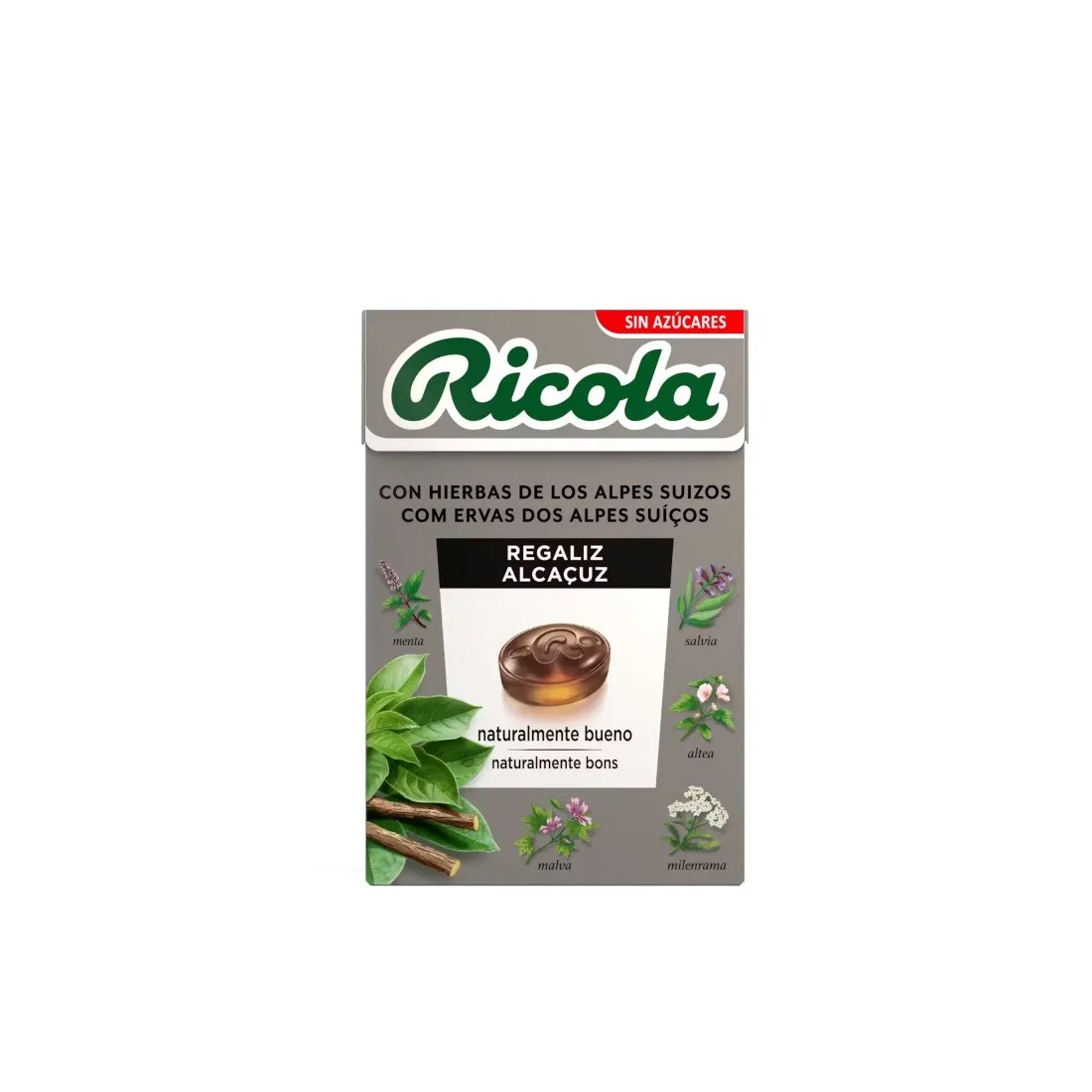 Ricola Regaliz Con Hierbas Alpes Suizos Caramelos Sin Azúcares 50 Gramos