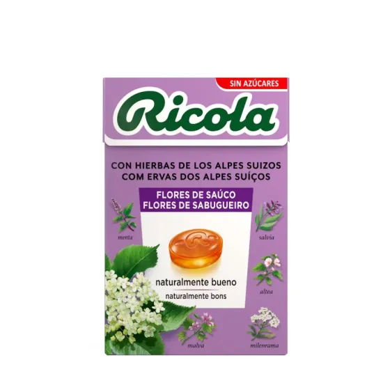 Ricola Flores de Saúco Caramelos Sin Azúcares 50 Gramos