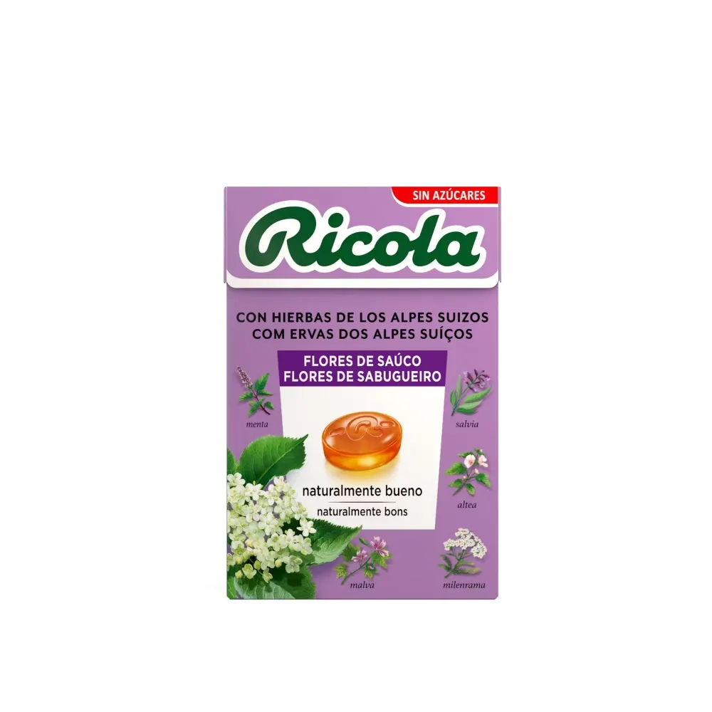 Ricola Flores de Saúco Caramelos Sin Azúcares 50 Gramos