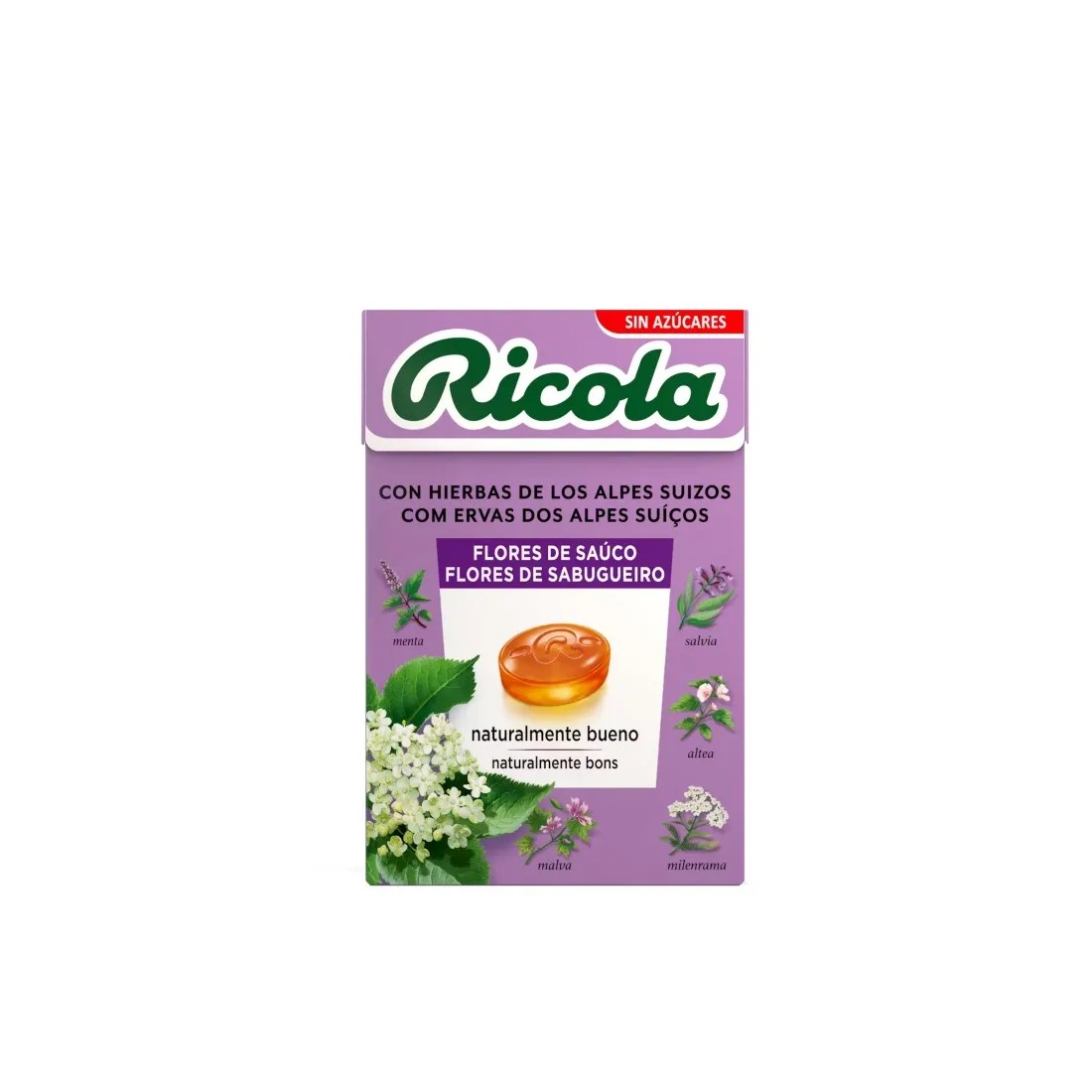 Ricola Flores de Saúco Caramelos Sin Azúcares 50 Gramos