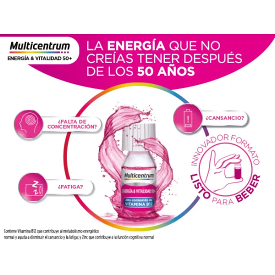 Multicentrum Energía y Vitalidad +50 Años 15 Frascos caracteristicas