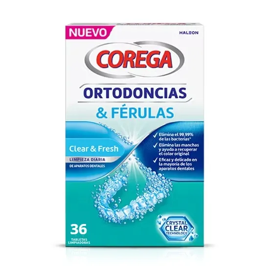 Corega Ortodoncias y Férulas Tabletas Limpiadoras 36 uds