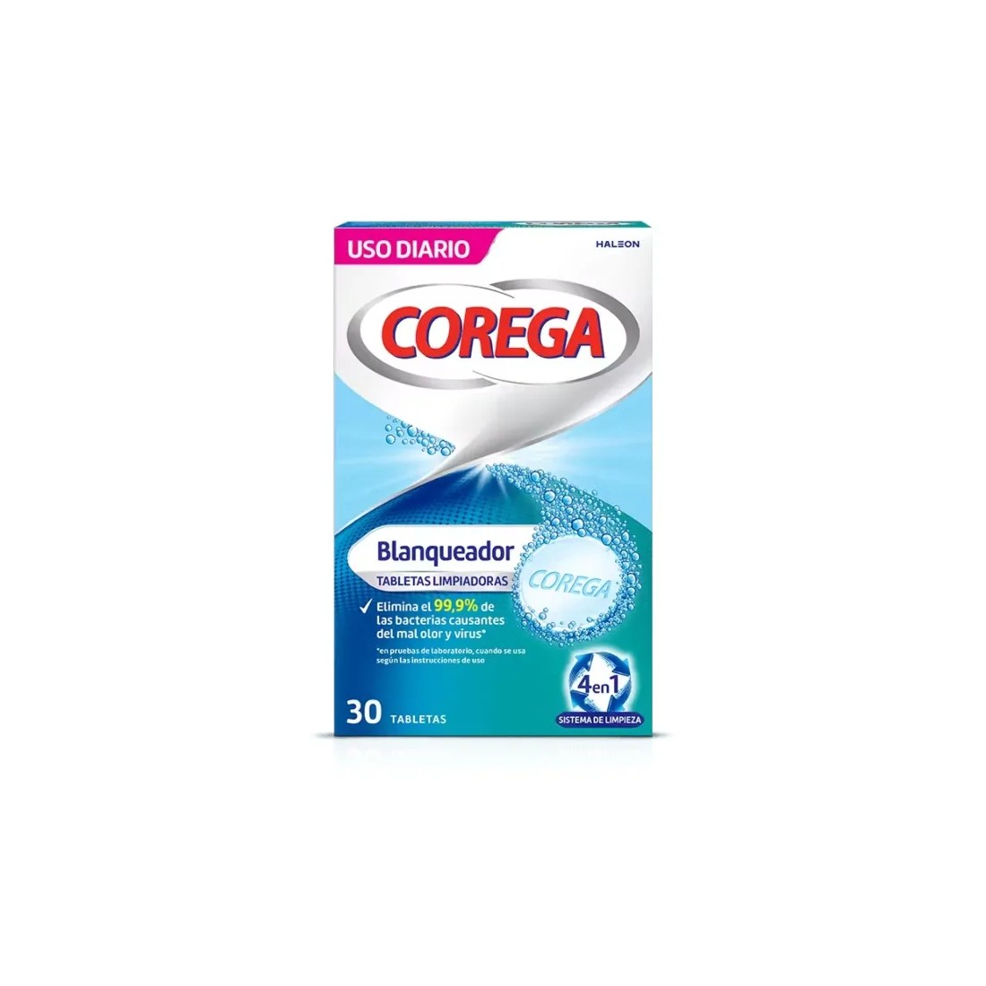 Corega Blanqueador Tabletas Limpiadoras 30 Uds
