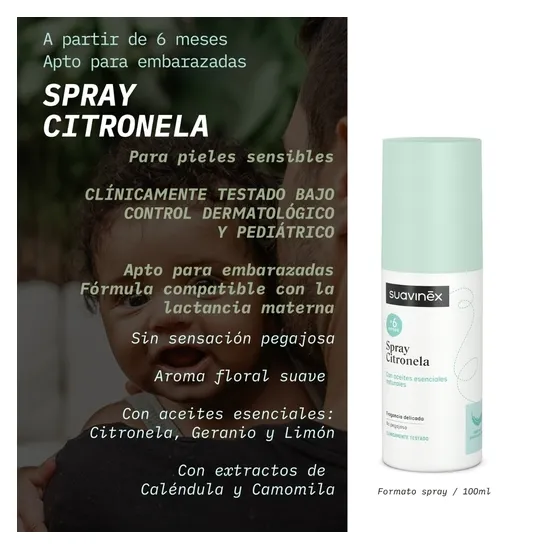 Suavinex Spray Citronela Antimosquitos Bebés 100 Ml intrucciones