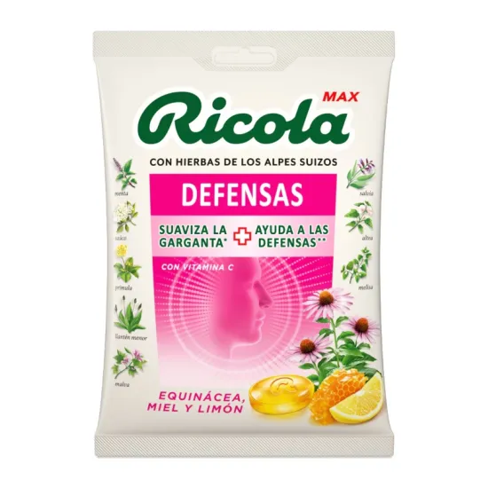 Ricola MAX Bolsa Caramelos Defensas Equinácea, Miel y Limón 70 Gr