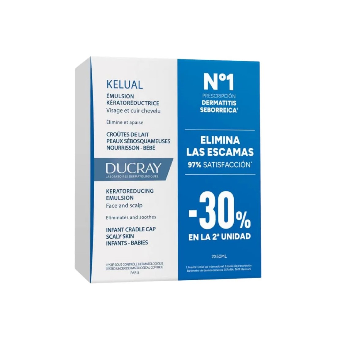 Ducray Kelual DUPLO Emulsión Queratorreductora Costra Láctea 2x50 ml