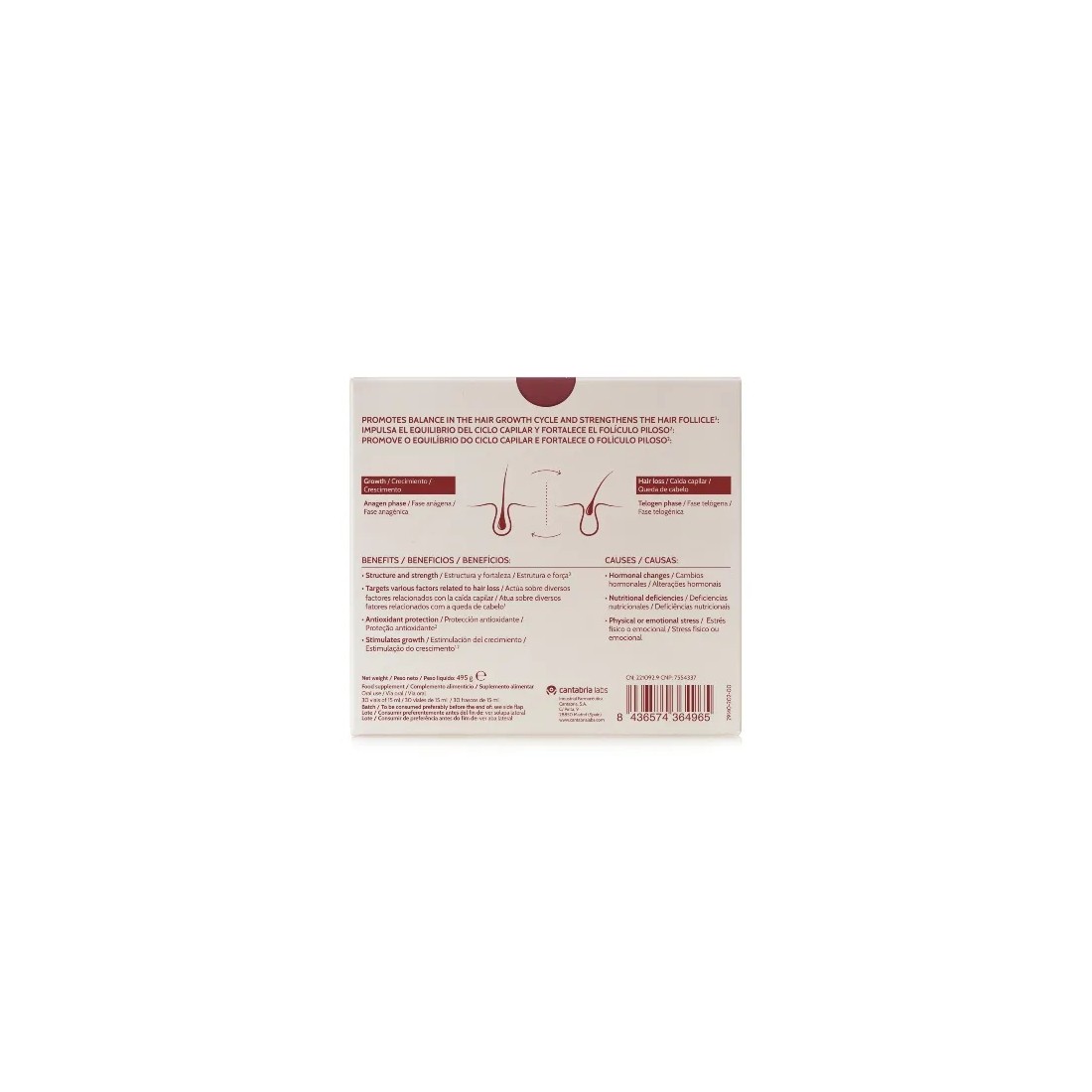 Iraltone Hair Efflu Booster Bebible 30 Chupitos Diarios reverso