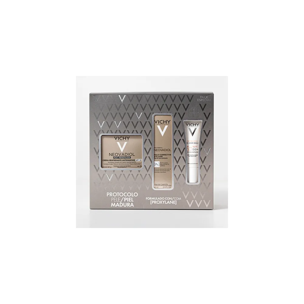 Vichy Cofre PACK REGALO Protocolo Piel Madura Neovadiol Crema Reafirmante Antimanchas + Contorno Ojos + UV-Age Daily SPF50+