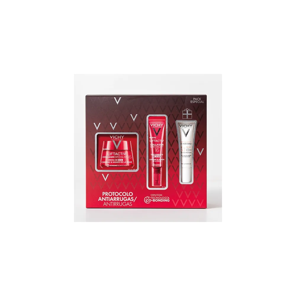 Vichy Cofre PACK REGALO Liftactiv Collagen Specialist 16 Crema de Día 50 Ml + Contorno Ojos + UV-Age Daily  SPF50+