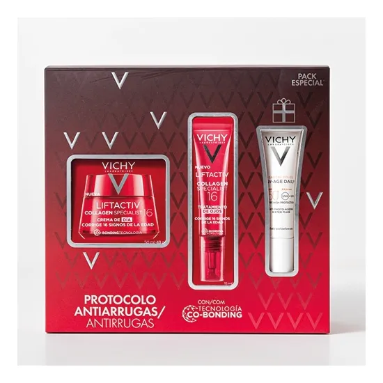 Vichy Cofre PACK REGALO Liftactiv Collagen Specialist 16 Crema de Día 50 Ml + Contorno Ojos + UV-Age Daily  SPF50+