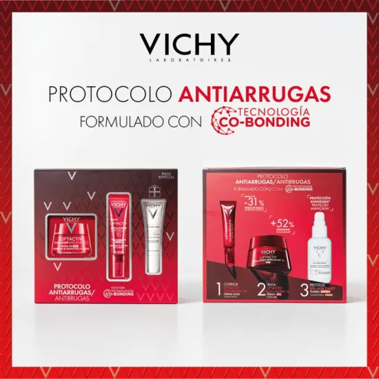 Vichy Cofre PACK REGALO Liftactiv Collagen Specialist 16 Crema de Día 50 Ml + Contorno Ojos + UV-Age Daily  SPF50+ reverso