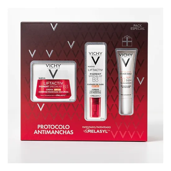 Vichy Cofre PACK REGALO Liftactiv Pigment Specialist B3 Crema 50 Ml + Contorno Ojos + UV-Age Daily SPF50+
